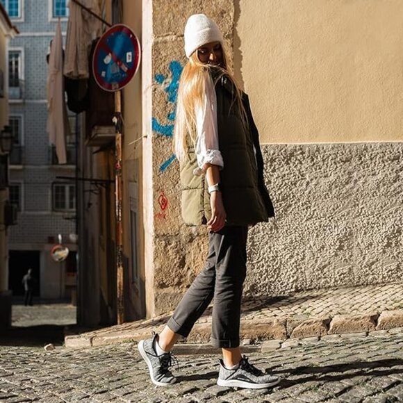 Aleader Women's Black/gray Energycloud Lightweight Slip On Walking Running Shoes - Picture 6 of 8